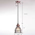Vintage Cracked Glass Pendant Lights, Red Antique Copper